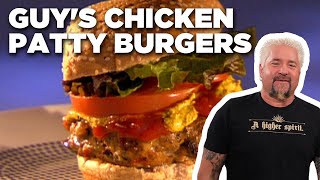 Guy Fieris Chicken Patty Burgers THROWBACK  Guys Big Bite  Food Network [upl. by Sahcnip]