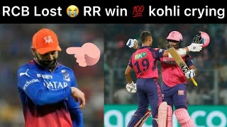 RR winning moments  rcb sad moments  rr vs rcb  virat kohli crying [upl. by Natsuj]