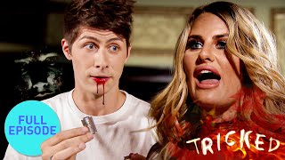 Terrifying Halloween MAGIC PRANKS on CELEBRITIES  Tricked [upl. by Giardap]