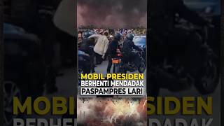 Mobil presiden berhenti mendadak Paspampres sigap berlari pastikan kondisi semuanya aman [upl. by Elicul891]