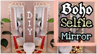 Diy Home Decor Boho Selfie Mirror DIY  Decorate Wall Mirror [upl. by Ehrsam]