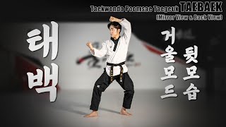 태권도 품새  태백 quot거울모드amp뒷모습quot  Taekwondo Tutorial  Poomsae TAEBAEK quotMirror view amp Back viewquot [upl. by Feetal]