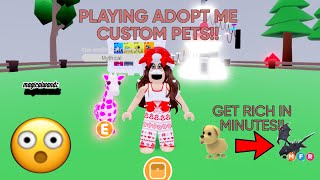 PLAYING ADOPT ME CUSTOM PETS Get rich in minutes Magicalwandz [upl. by Accemahs918]