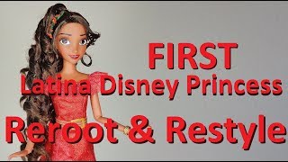 Elena of Avalor Doll Hair Reroot  Hairstyling Disney Store [upl. by Dloraj]