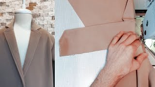 How to sew a jacket collar and lapel ☆ Sewing techniques for beginners [upl. by Corbett]