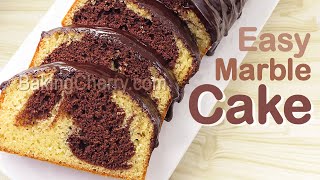 VANILLA amp CHOCOLATE MARBLE CAKE Recipe  Soft and fluffy cake with Ganache Frosting  Baking Cherry [upl. by Gnoy]