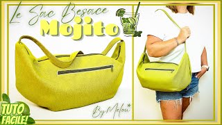 🎀 TUTO DIY FACILE 🎀 Coudre Le Sac Besace quotstylequot Polochon MOJITO 🥰 [upl. by Oirifrop11]