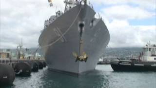 USS Pinckney DDG 91 enters Pearl Harbor [upl. by Leonard]