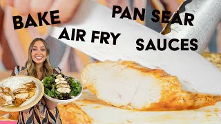 How to Make JUICY Chicken Breast  NOT BORING Dry Brining Seasoning Pan Sauce Bake Pan Sear [upl. by Valida948]