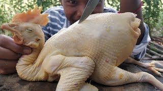 Big Chicken Recipe  Frying Chicken with Sweet Basil  Kdeb Cooking [upl. by Douglass]