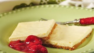 Cheesecake Squares Classic Version  Joyofbakingcom [upl. by Nonnek]