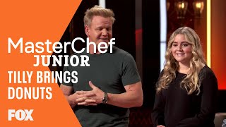 Tilly Ramsay Enters The Kitchen And Brings Donuts  Season 8 Ep 4  MASTERCHEF JUNIOR [upl. by Htebharas]