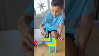 Jenga Challenge jenga challenge toys physics kidsvideo lernen learning nerfgun nerf [upl. by Aicac676]