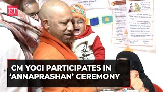 CM Yogi Adityanath participates in ‘Annaprashan’ ceremony in Gorakhpur [upl. by Yarazed]