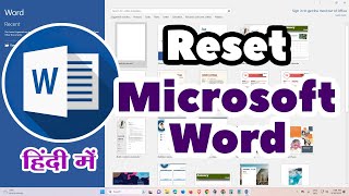 How to Reset Microsoft Word to Factory Default Settings  Hindi [upl. by Moffit388]