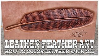 Leather Craft  LEATHER FEATHER ART  Leather Working [upl. by Nyleda]