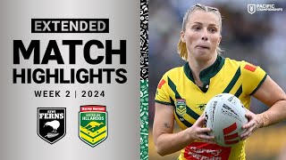 Pacific Championships 2024  Kiwi Ferns v Australian Jillaroos  Extended Highlights [upl. by Desirea]