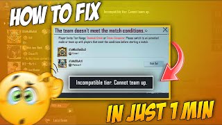 How To Fix Incompatible Tier Cannot Team Up Pubg Mobile  Bgmi Tier Incompatibility Problem [upl. by Einuj]