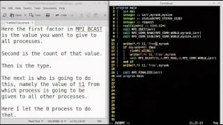 OpenMPI tutorial coding in Fortran 90  06 BCAST [upl. by Ayamat]