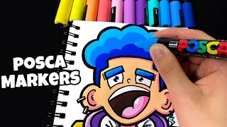 Drawing My Own Character with Posca Markers Shorts [upl. by Aloke]