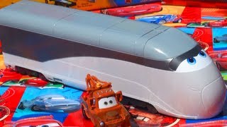 Disney Pixar Cars 2 Stephenson Spy Train Maters Secret Mission Transforming Mattel Toys Agent Mater [upl. by Hose]