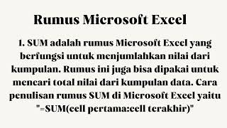 materi microsoft excel informatika [upl. by Christensen254]