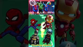 Team Avengers P7 Spiderman 🆚 Ironman 🆚 Batman 🆚 Captain America Coffin Dance coffindance tileshop [upl. by Erhart]