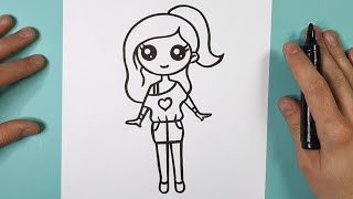 Wie zeichnet man ein niedliches Mädel  Dixit Draw Kawaii Bilder [upl. by Barnard139]