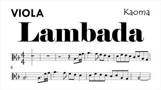 Lambada by Kaoma Viola Sheet Music Backing Track Play Along Partitura [upl. by Olleina]