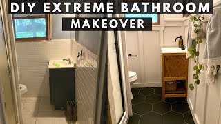 DIY BATHROOM REMODEL  Small Bathroom Renovation on a Budget  DIY Bathroom Makeover [upl. by Yenruoc]