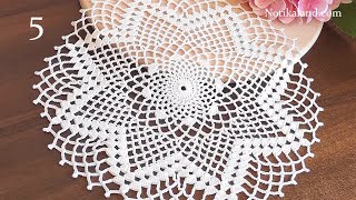 CROCHET How to crochet doily 6 EASY Tutorial Part 5 18  21 round [upl. by Nilpik778]