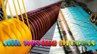 Silk Fabric Weaving Process in Power Loom [upl. by Kwapong523]