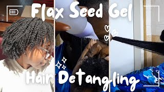 HAIR DETANGLING WITH FLAX SEED GEL  NATURAL HAIR [upl. by Worden]