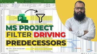 MS project filter driving predecessors step by step explained [upl. by Mazel]