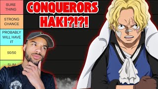 ONE PIECE CHARACTERS CHANCES AT HAVING CONQ HAKI Tier List [upl. by Franky]