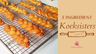 3 Ingredient Koeksisters  South African 🇿🇦 Delicacy  So easy and SO tasty [upl. by Wilen]