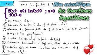 Les fonctions logarithmes 2bac PCSVT 🚩 exercice 1 préparer au contrôle [upl. by Lomaj]