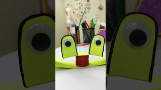 cute frog 🐸 using paper sheet and bottle capkids activity craft video amazingcraft diy shorts [upl. by Ikram]