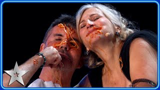 Natalie Choquette throws SPAGHETTI at the Judges  Auditions  BGT 2024 [upl. by Brittne]