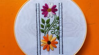 Beautiful borderline Embroidery Design for Beginner [upl. by Ayram]