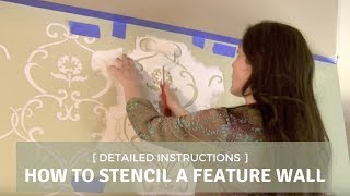 How to Stencil a Feature Wall with Cutting Edge Stencils [upl. by Kwabena]