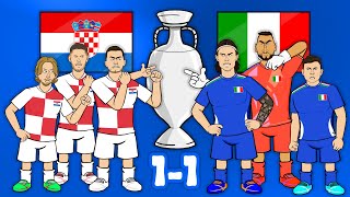 LAST MINUTE GOAL😲 Croatia vs Italy Zaccagni Modric Goals Highlights Euro 2024 [upl. by Gaynor]