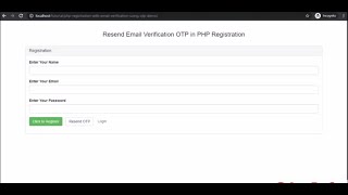 Resend OTP Through Email Method Using PHP [upl. by Prosser]