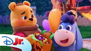 Winnie the Pooh amp Eeyore go TrickorTreating 🎃  Playdate with Winnie the Pooh  disneyjr [upl. by Cerf918]