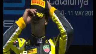 GP2 2014  Barcelona Race 2 Podium [upl. by Harlen]