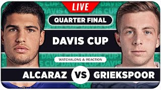 ALCARAZ vs GRIEKSPOOR • Davis Cup 2024 QF • LIVE Tennis Watchalong Stream [upl. by Grinnell]