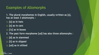 Morph and Allomorph Identification [upl. by Powel635]