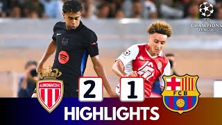 AS Monaco vs Barcelona 21  All Goals amp Extended Highlights  UEFA Champions League 2425 [upl. by Rubetta]