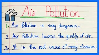 5 lines on air pollution in English  short essay on air pollution  few lines about air pollution [upl. by Airdnalahs438]