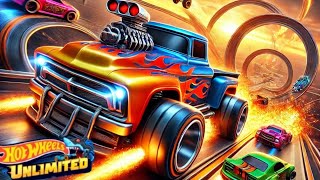 Hot Wheels Unlimited Lava Track with Fiery LoopsCan you Finish the Round and Win First Place [upl. by Miharbi78]